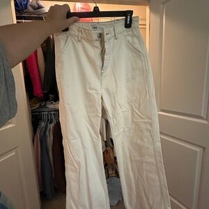 Zara Cream Flare Wide Leg Jeans